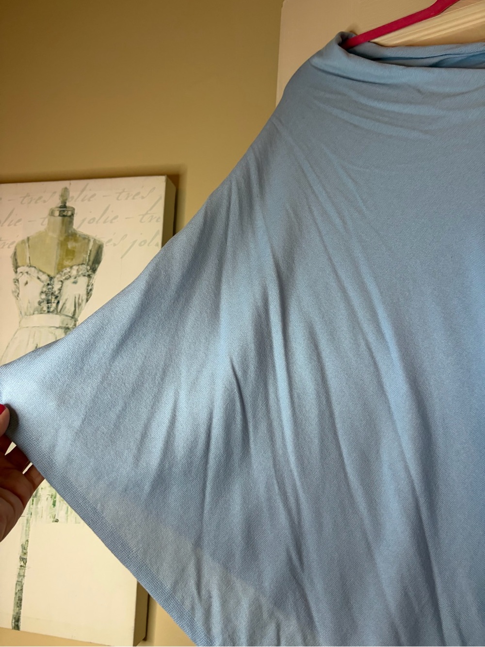 TALBOTS Light Blue Women's Asymmetric Poncho Top - Picture 2 of 3